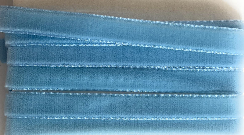 Vintage 3/8'' Velvet Ribbon Pastel Blue n Velvet ,5 -10 Yards-Made in France -Light Blue Velvet (3/8'' Aralia Rose Pink #495-10 yds) (3/8'' Velvet Ribbon Pastel Blue Velvet 10 Yards) 3/8'' Velvet Ribbon Pastel Blue Velvet 10 Yards - BeesActive Australia