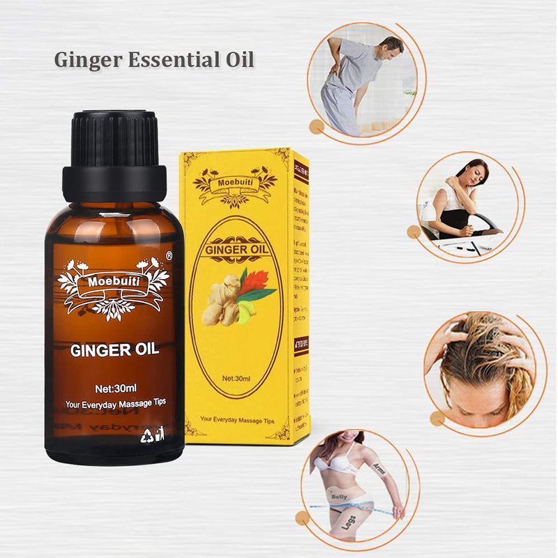 Ginger Essential Oil, Lymphatic Drainage Ginger Oil, Ginger Massage Oils, Belly Drainage Ginger Oil, Ginger Essential Oils for Massage Lymphatic Drainage, Aromatherapy 30 ml (Pack of 3) - BeesActive Australia