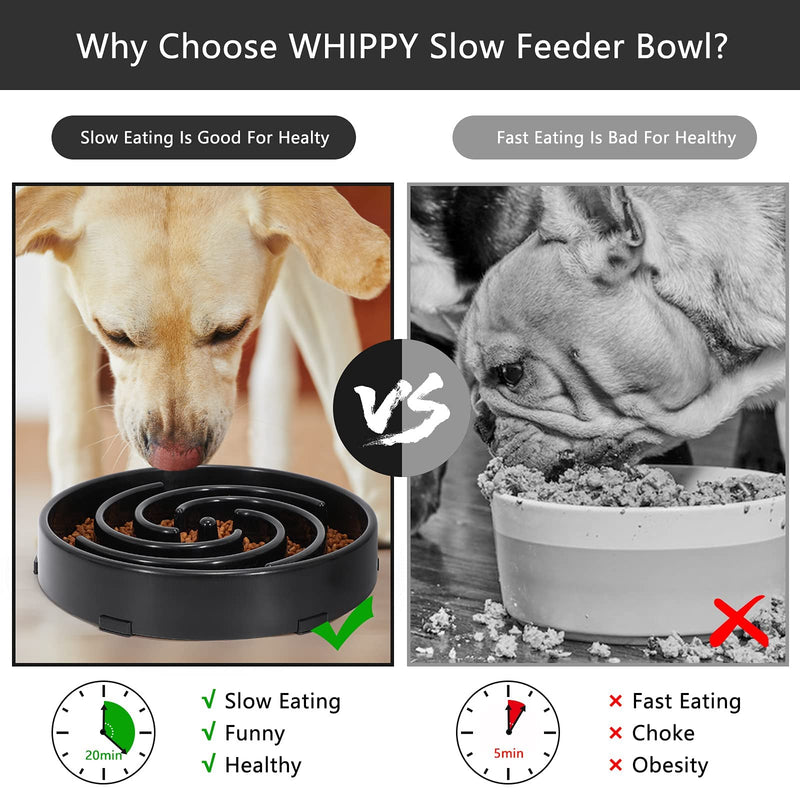 Slow Feeder Large Dog Bowls for Large Medium Dog Non Slip Maze Puzzle Bowl Pet Slower Food Feeding Dishes Interactive Bloat Stop Dog Bowl Preventing Choking Healthy Dog Bowl A-black - BeesActive Australia
