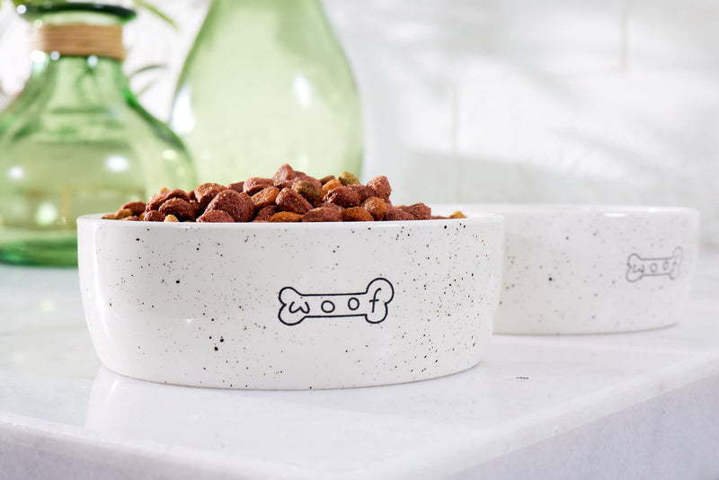 Pearhead Pet Feeding Accessories, Dog and Cat Food and Water Bowl, Dog Treat Jar, Holiday Pet Home Décor, Pet Feeding Mat, Pet Owner Accessories Woof Pet Bowl Dish - BeesActive Australia