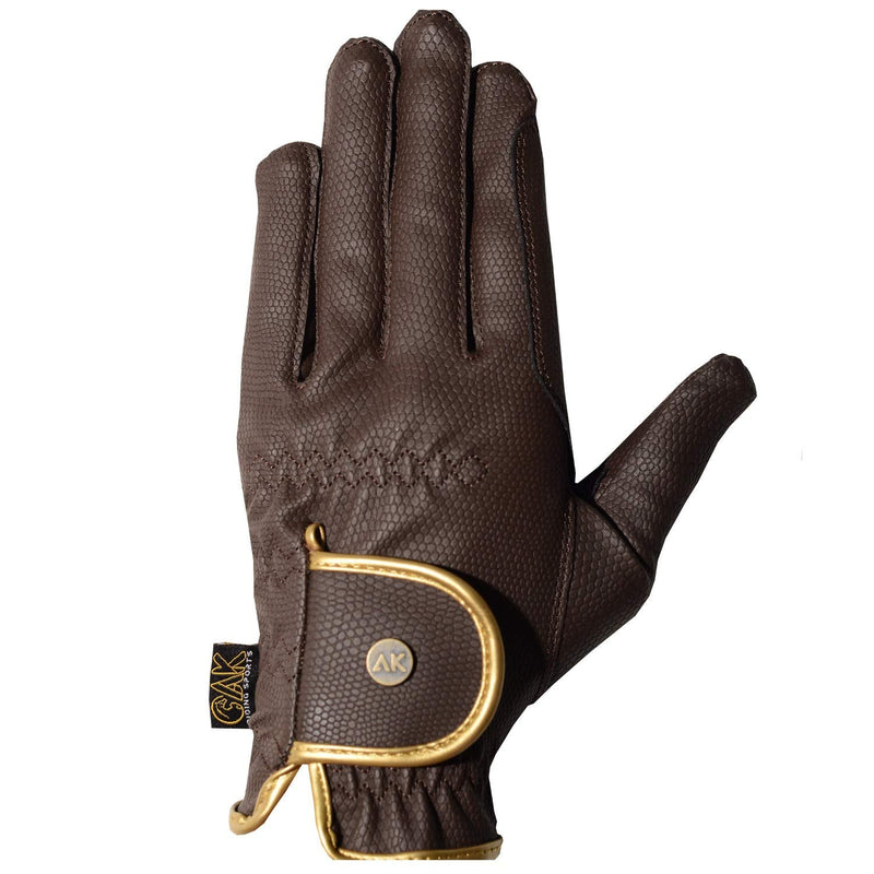 AK Synthetic Grip Horse Riding Gloves All Season Unisex Equestrian Gloves AKRS-6344 (XS, Brown/Gold) - BeesActive Australia