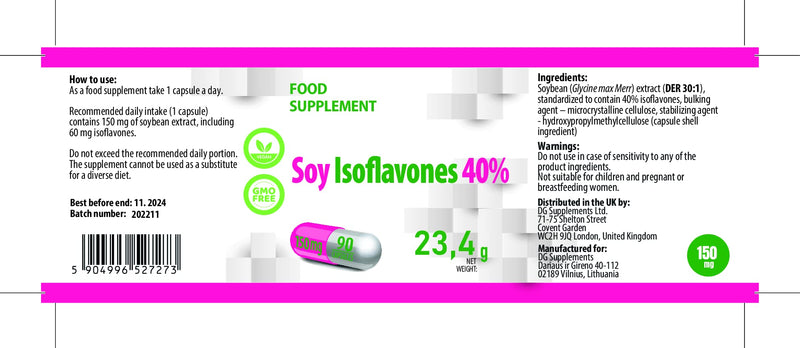SOYA Isoflavones 40% 90 Vegan Capsules, 3rd Party Lab Tested, High Strength Supplement, Gluten and GMO Free - BeesActive Australia