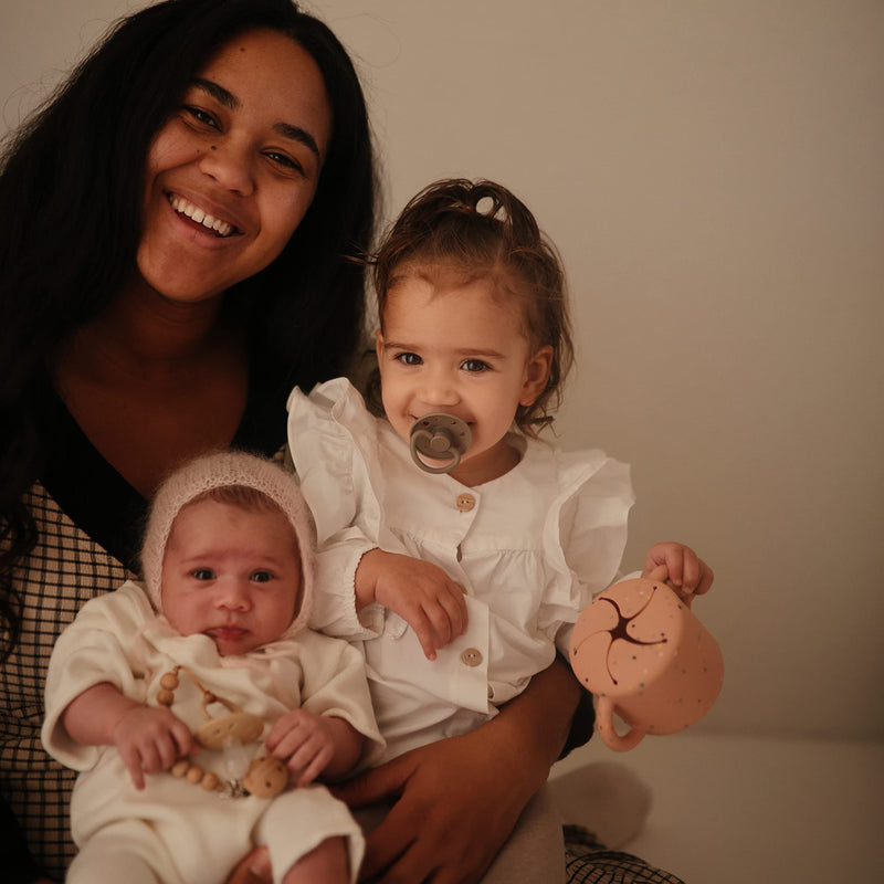 Frigg Moon SilkySoft Silicone Baby Pacifier | Made in Denmark | BPA-Free (Sage/Portobello, 0-6 Months) 1 Count (Pack of 2) Sage/Portobello - BeesActive Australia