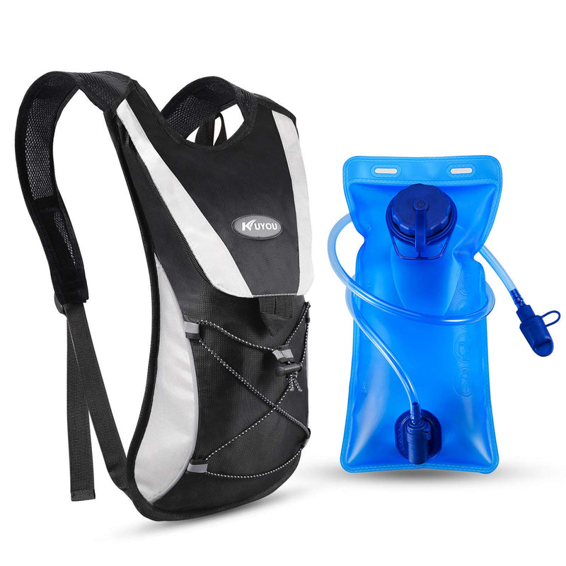 [AUSTRALIA] - KUYOU Hydration Pack with 2L Hydration Bladder Water Rucksack Backpack Bladder Bag Cycling Bicycle Bike/Hiking Climbing Pouch Black 