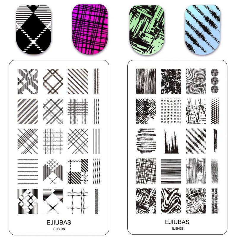 Nail Stamping Plate Nail Stamper - Ejiubas Nail Stamping Kit Nail Art Stamp 3 Pcs Nail Stamper Plates 1 Clear Nail Art Stamper DIY Nail Stamp Kit EJB-01 06 08 - BeesActive Australia