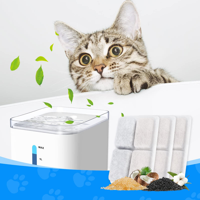 MyfatBOSS Cat Water Fountain Filter, 8+8 Pack Filters for Cat Fountain, Cat Water Filter Replacement, Pet Fountain Replacement Filters for furrybaby 2L Cat Water Fountain - BeesActive Australia