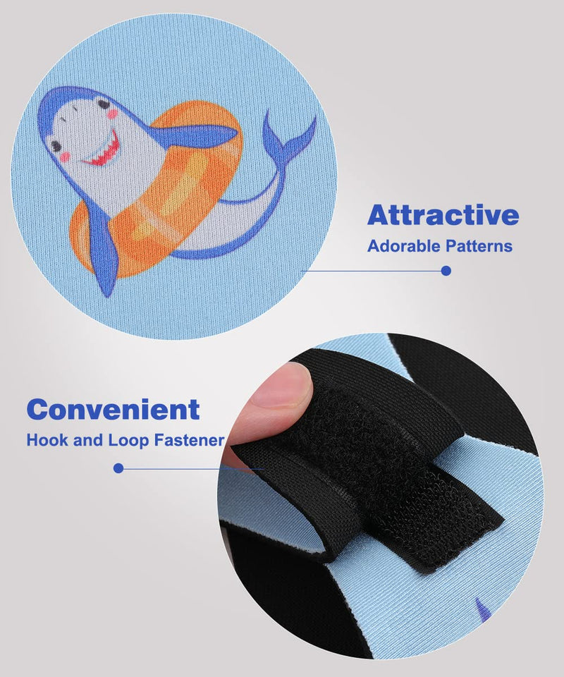 MoKo Swimming Headband for Kids & Adults, Cute Swimmers Headband Ear Band Waterproof Ear Protection Band (S Size for Kids Age 1-2, M Size for Kids Age 3-9, L Size for Kids Age 10+ and Adults) Blue & Shark Medium (Pack of 1) - BeesActive Australia