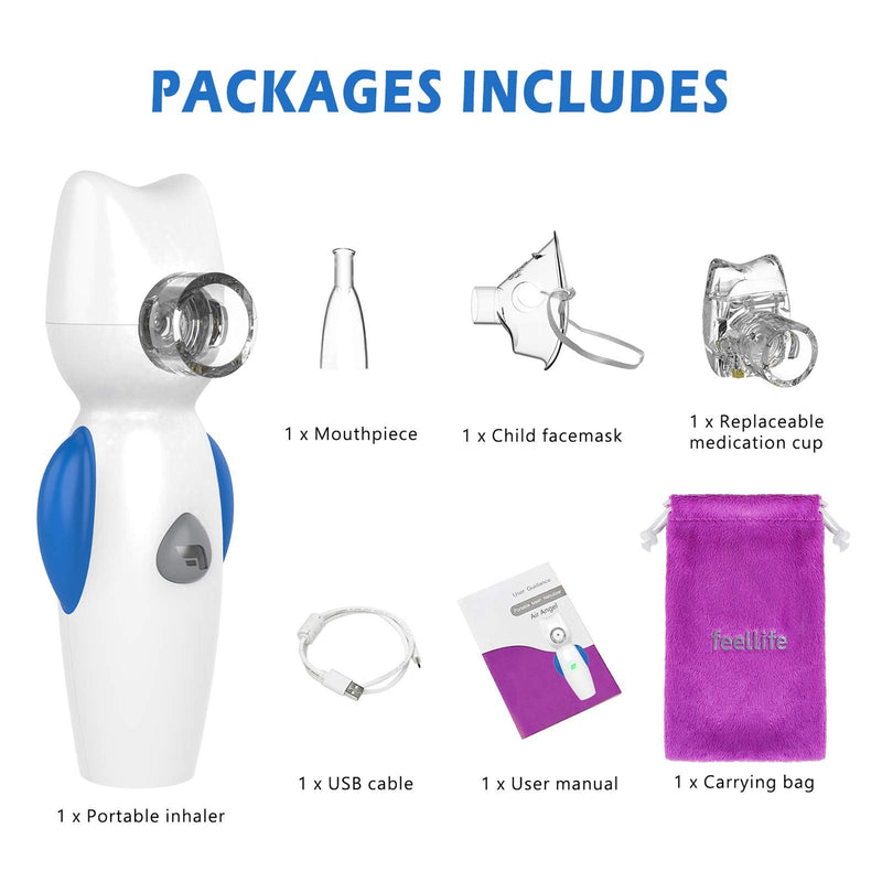 FEELLIFE Portable Inhaler, Handheld Steam Atomiser, for Kids Travel and Household use, with Audio Function Blue - BeesActive Australia