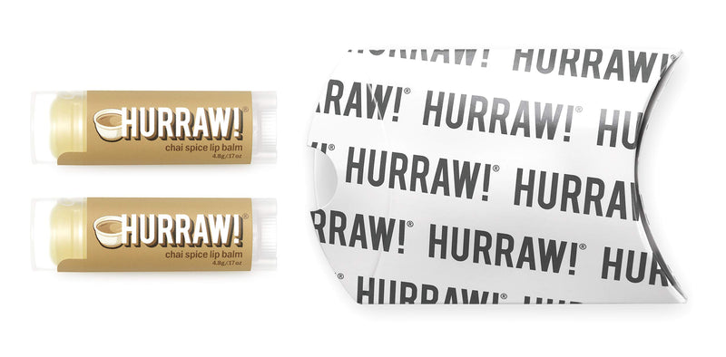 Hurraw! Chai Spice Lip Balm, 2 Pack: Organic, Certified Vegan, Cruelty and Gluten Free. Non-GMO, 100% Natural Ingredients. Bee, Shea, Soy and Palm Free. Made in USA - BeesActive Australia