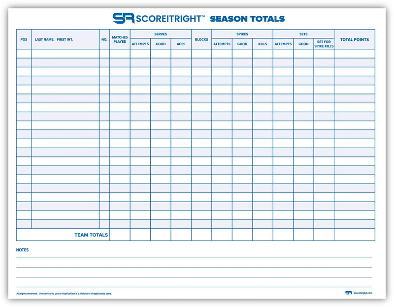 [AUSTRALIA] - SR Volleyball Scorebook 