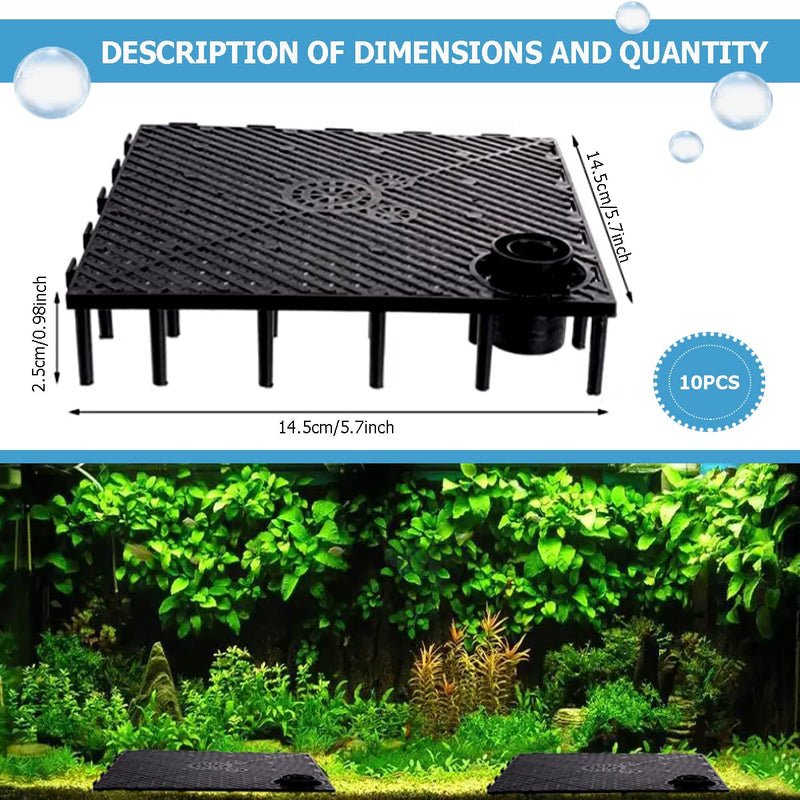 YOLUFER 10 PCS Aquarium Divider Tray Fish Tank Grid Aquarium Filter Bottom for Fish Tank Isolation - BeesActive Australia