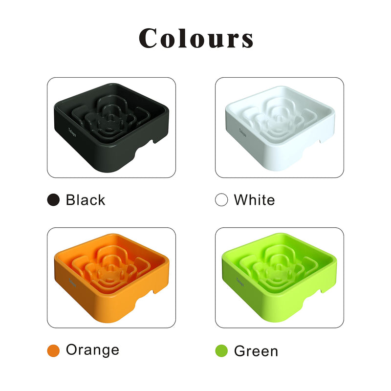 Tolopu Extra-Large Square Durable ABS Slow Feeder Dog Bowls(10 Cups Capacity) Stop Bloat Bowl Anti-Choking &Anti-Gulping & Fun Feeding Bowl Large BLACK - BeesActive Australia