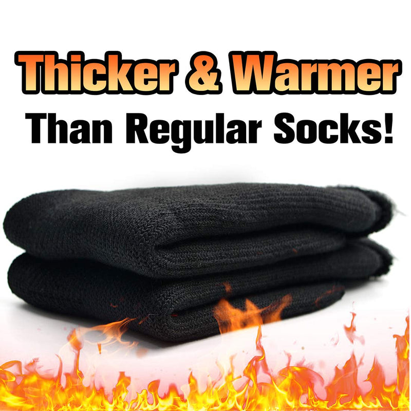 Winter Warm Thermal Socks for Men Women, Busy Socks Extra Thick Insulated Boot Heated Crew Socks For Extreme Cold Weather Small-Medium Black - BeesActive Australia