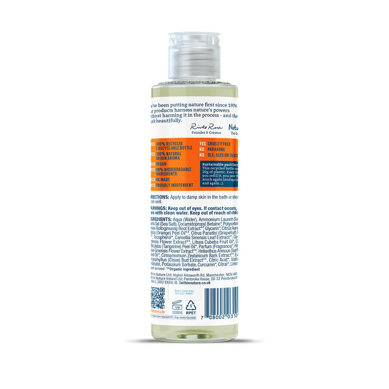 Faith In Nature 300 ml Natural Grapefruit and Orange Body Wash, Invigorating, Vegan and Cruelty Free, No SLS or Parabens Grapefruit & Orange - BeesActive Australia