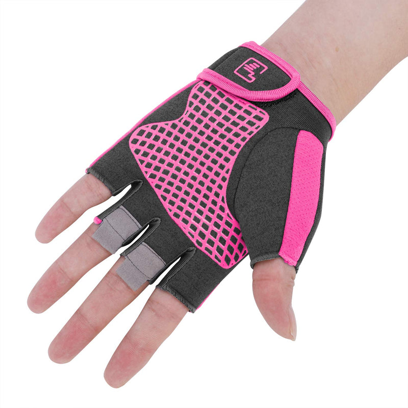 Biking Gloves Kids Boys Girls Cycling Exercise Gloves Half Finger Fingerless Gloves Child Motor Bike Riding Anti-Slip Weight Lifting Bike Workout Climbing Bicycle Gloves Gym Skate Gloves Pink - BeesActive Australia