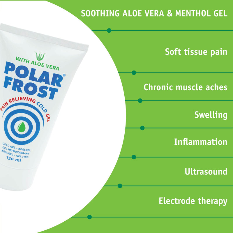 Med-Fit Polar Frost Maximum Pain Relief Gel - Soothe Aches, Sprains, Inflammation, Post-operative Swelling - Quick Absorbing & Deep Penetrating Relief - Aloe Vera & Menthol, 150 Millilitre - BeesActive Australia