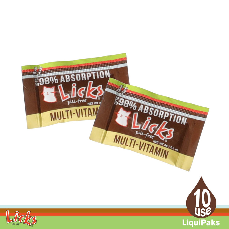 Licks - Cat Vitamins - Cat Multi-Vitamin Containing - LiquiPaks - 10 Use - BeesActive Australia