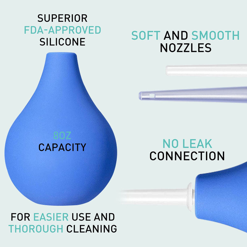 TopQuaFocus 224ml Enema Bulb Kit Douche Bulb for Men Women Cleaning (224ml-blue) Blue - BeesActive Australia