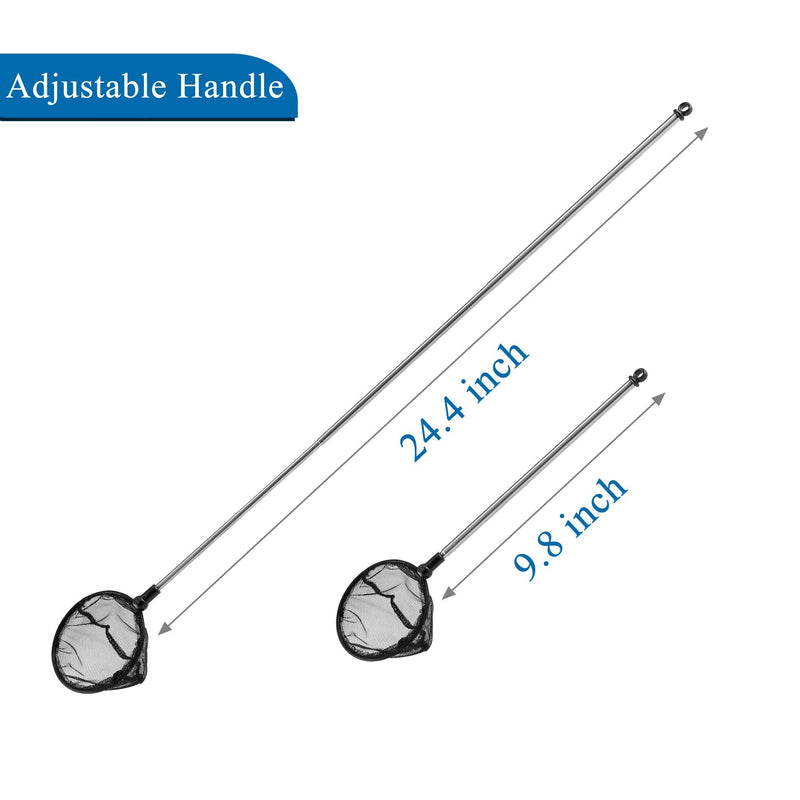 Lpraer Aquarium Fish Net with Extendable Stainless Steel Long Handle Fine Mesh Net for Fish Tank 5 inch - BeesActive Australia