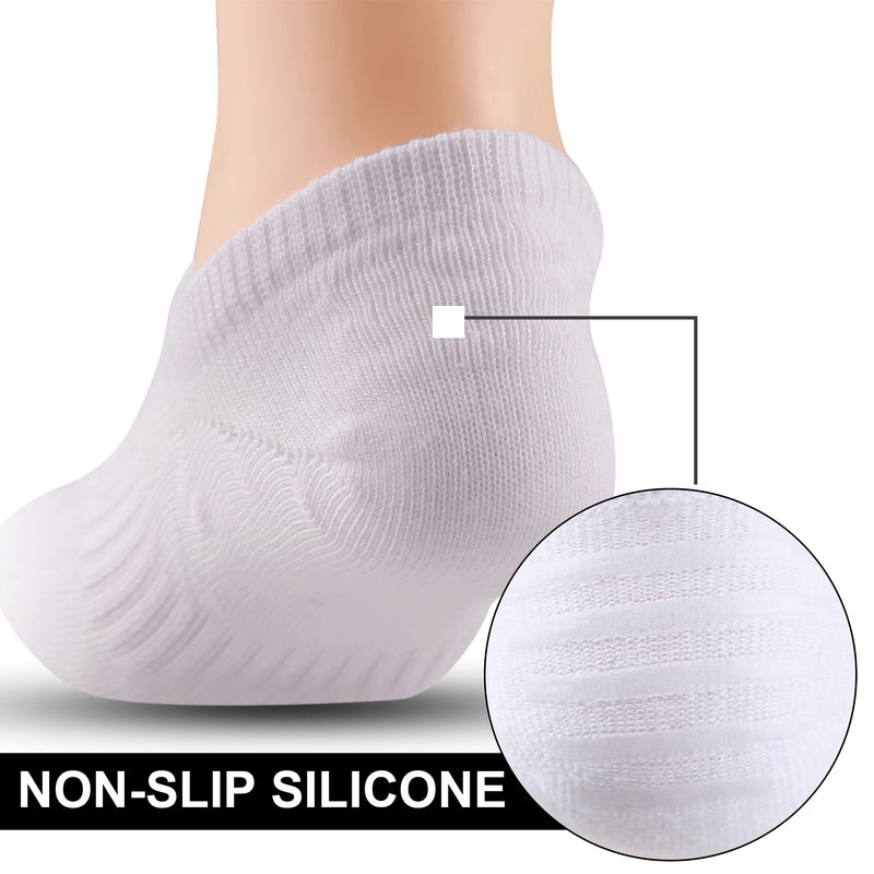 Cozi Foot 10 Pairs Boys Girls No Show Socks Cotton Non Slip Low Cut Socks Medium C01-white - BeesActive Australia