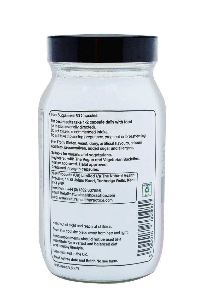 Natural Health Practice Hair, Skin and Nail Support Supplement (60 Capsules) with Zinc, Vitamin E and C - BeesActive Australia