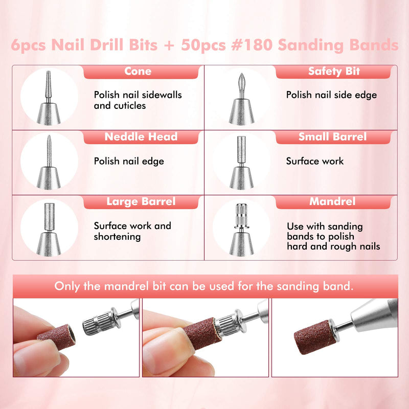 Acrylic Nail Drill - BTArtbox Nail Drill Machine, Professional Nail Drill Electric Nail Drills for Acrylic Nails Efile Nail Drill E File Kit for Home Salon Use, White - BeesActive Australia