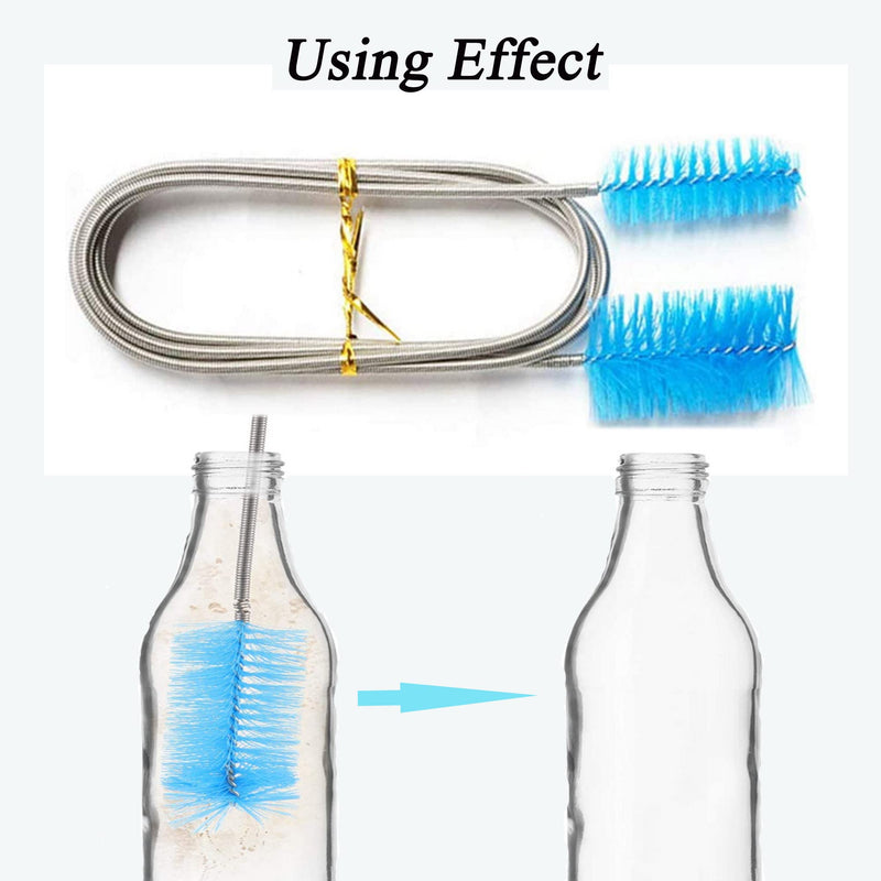 ZLMC Aquarium Filter Brush Long Brush Flexible Double Ended Bristles for Fish Tank or Home Kitchen - BeesActive Australia