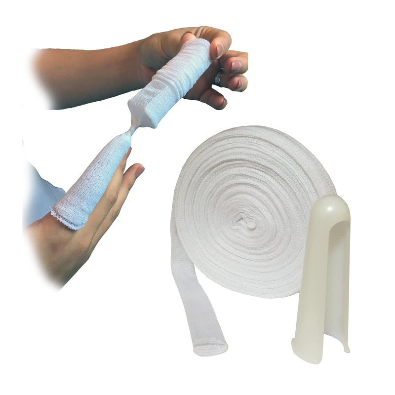Steroplast 2 METRES OF STEROGAUZE TUBULAR FINGER WOUND DRESSING BANDAGE & APPLICATOR LARGE ADULT DIGITS 2.5CM - BeesActive Australia
