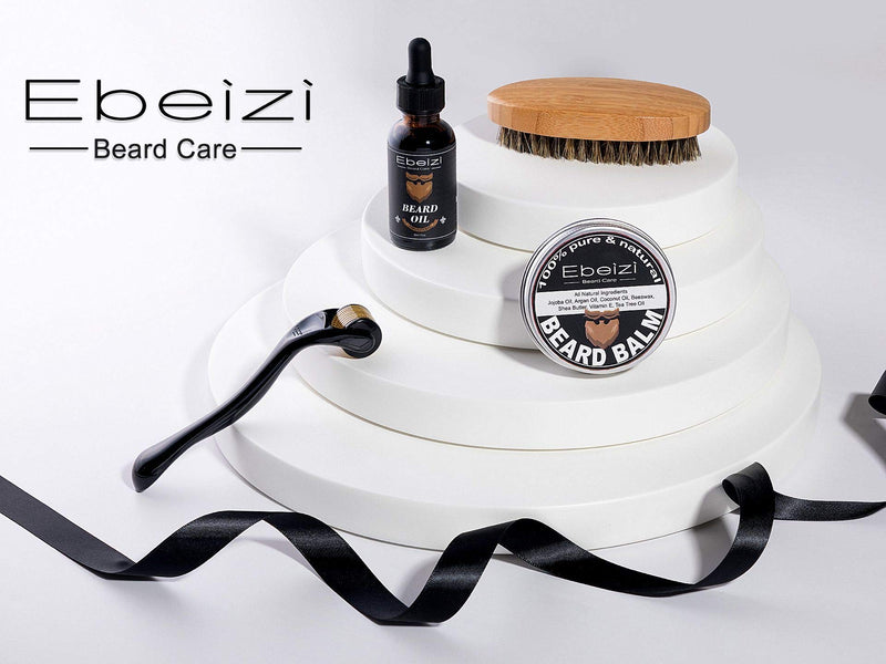 Ebeizi Beard Grooming Kit for Men, Beard Derma Roller for Men' Beard Growth, Includes Beard Oil, Beard Balm, Beard Brush, Beard Gift Kit for Men - BeesActive Australia
