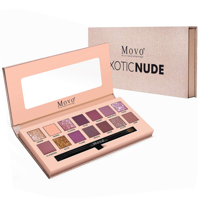 Eyeshadow Palette Makeup Set – 14 Colors Long Lasting Eye Shadow Matte Nude Shimmer Makeup Pallet with Brush, Highly Pigmented Colorful Powder Waterproof Eye Shadow, Idea Gift for Lovers (Nude) - BeesActive Australia