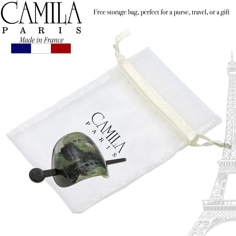 Camila Paris CP3344 French Hair Bun Holder Cover Cap Hair Updo, Green, Hair Pin Thru, Strong Hold Grip Hair Clips for Women, No Slip and Durable Styling Girls Hair Accessories, Made in France - BeesActive Australia