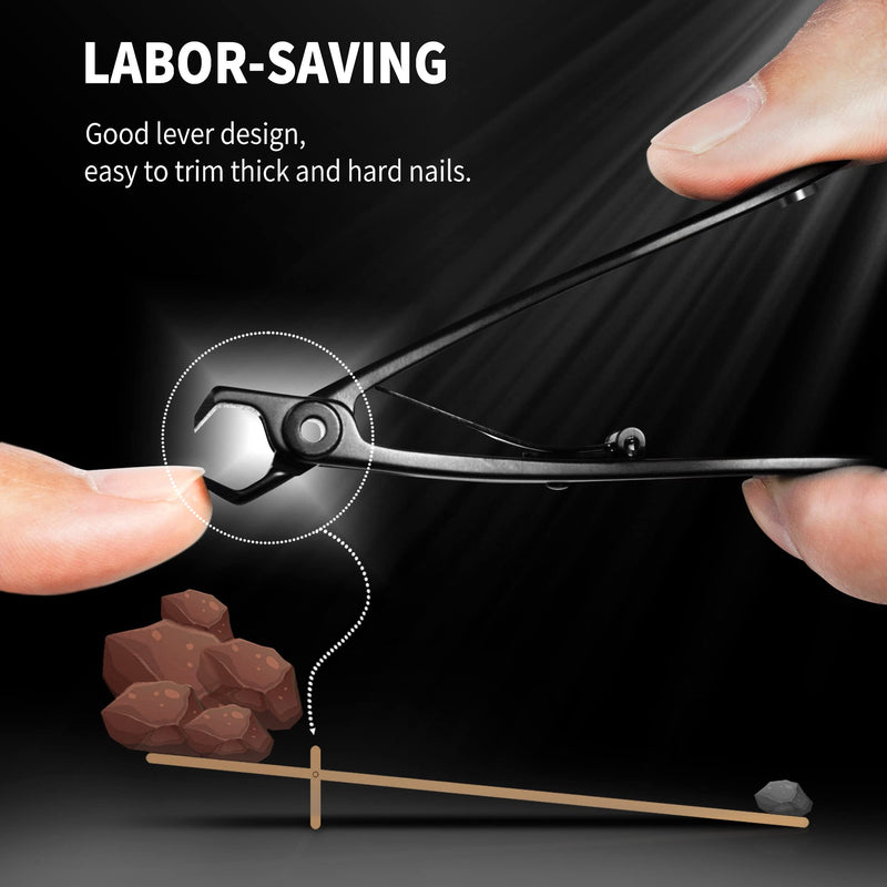 EBEWANLI Straight Nail Clipper, 17mm Wide Jaw Opening Extra Large Toenail Clippers for Thick Nails or Tough Fingernail & Ingrown Toenail, Heavy Duty Seniors, Men, Adult 2 Piece Set - BeesActive Australia