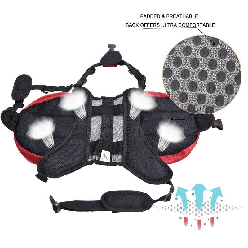 Lifeunion Polyester Dog Saddlebags Pack Hound Travel Camping Hiking Backpack Saddle Bag for Small Medium Large Dogs Orange - BeesActive Australia