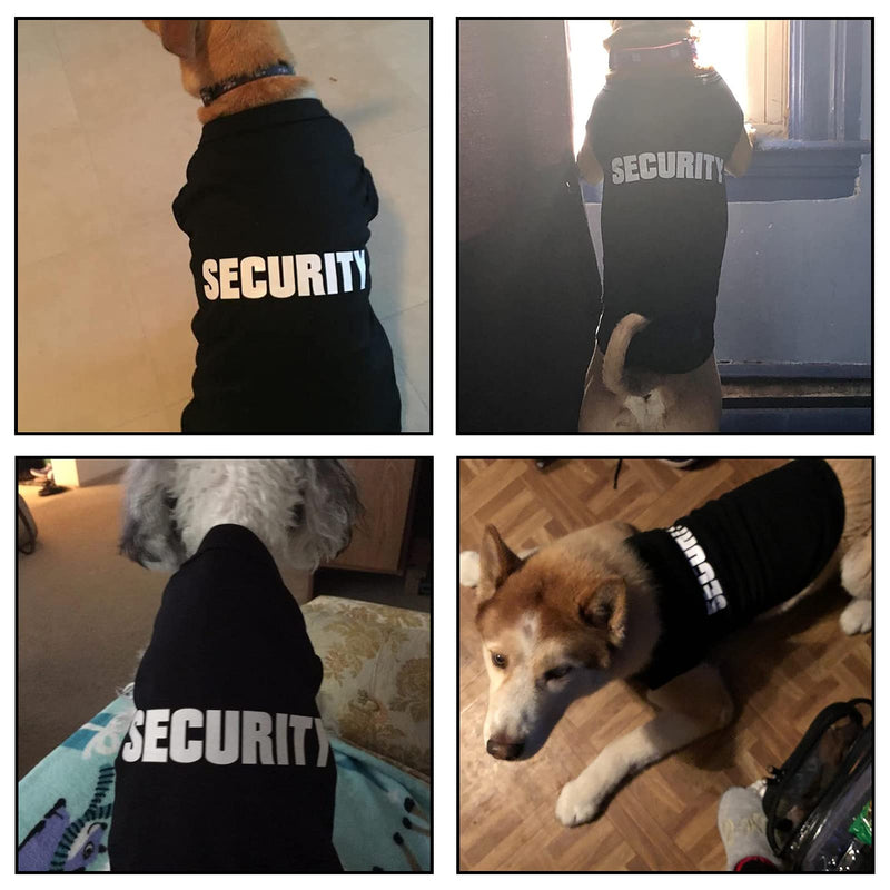 BINGPET Security Dog Shirt Clothes for Pet Puppy T-Shirts Dogs Costumes Cat Clothing Vest Large (Chest~21in) Black - BeesActive Australia