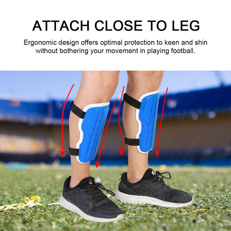 Alomejor 1Pair Shin Guard Kids Football Keen Protector Child Soccer Shin Pad with Adjustable Strap Knee Protective Gear Blue - BeesActive Australia