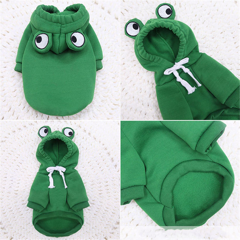 Frieyss Cute Green Dog Hoodie Clothes Costume Dog Fleece Sweater for Dogs Puppy Coat Dog Warm Clothe X-Large - BeesActive Australia