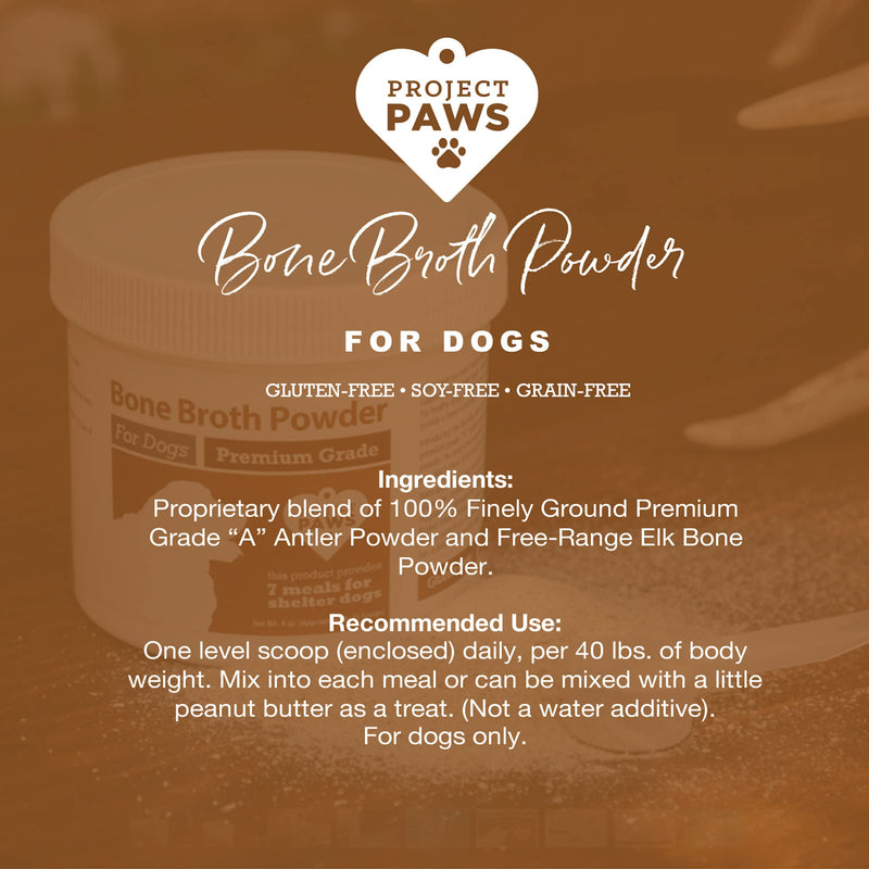 Bone Broth for Dogs with Powdered Elk Antler and Bone - Collagen and Mineral Rich Food Topper for Dogs - Whole Food Superfood Powder Multivitamin for Dogs - 4 oz - BeesActive Australia