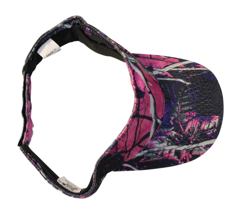 Muddy Girl Pink Camo Visor Cap Womans Hat with Wicking Sweatband - BeesActive Australia