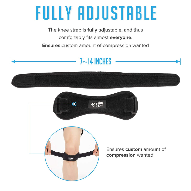 Patella Tendon Knee Strap 2 Pack, Knee Pain Relief Support Brace Hiking, Soccer, Basketball, Running, Jumpers Knee, Tennis, Tendonitis, Volleyball & Squats - BeesActive Australia