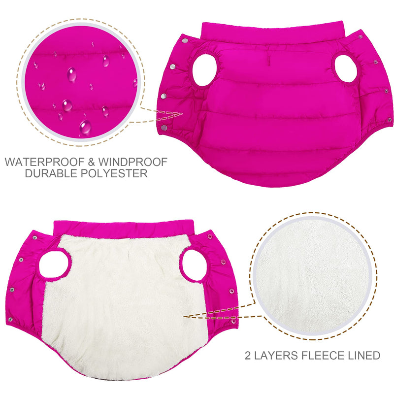 ASENKU Windproof Dog Winter Coat Waterproof Dog Jacket Warm Dog Vest Cold Weather Pet Apparel with 2 Layers Fleece Lined for Small Medium Large Dogs S: Chest 11.8-15", Length 10.6" Pink - BeesActive Australia