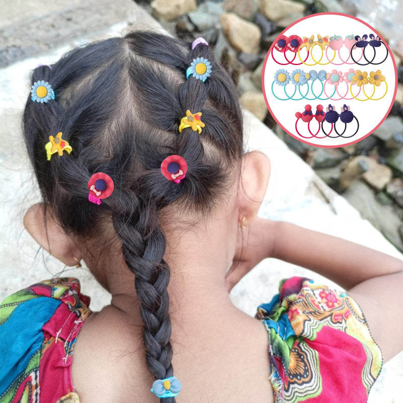 1221Pcs Girls Hair Accessories Set, Girls Hair Clips and Hair Elastic Bands Set Candy Colors Headdress Flower Hair Clip Elastic Rubber Hair Ties - BeesActive Australia