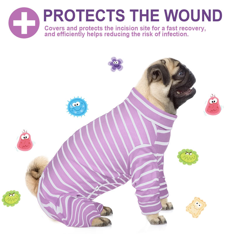 KOESON Dog Recovery Suit, Dog Onesie for Surgery Female Dog Surgery Recovery Suit Anti-Licking, E-Cone Alternative Long Sleeve Dog Pajamas for Small Dogs Pet Shedding Suit Large Purple - BeesActive Australia