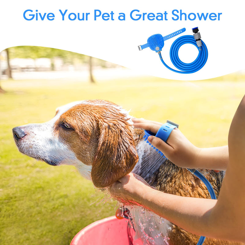 CYX Dog Shower Attachment, Shower Sprayer and Scrubber in-one,Dog Bath Brush Pro with Indoor/Outdoor, Pet Bathing Tool Shower Accessories for Dog Cat Horse Pet Grooming - BeesActive Australia