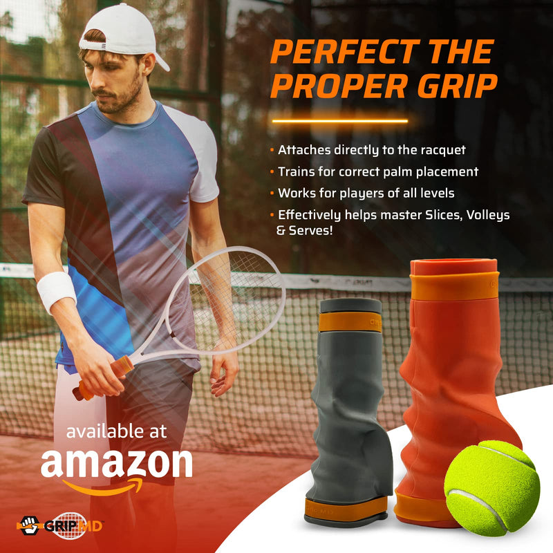 GRIP MD Tennis Racquet Overgrip Grip Trainer | Rapidly Improve Serve, Volley and Slice Grips | for Adults, Kids and Players of All Levels | Fits All Racquets - BeesActive Australia