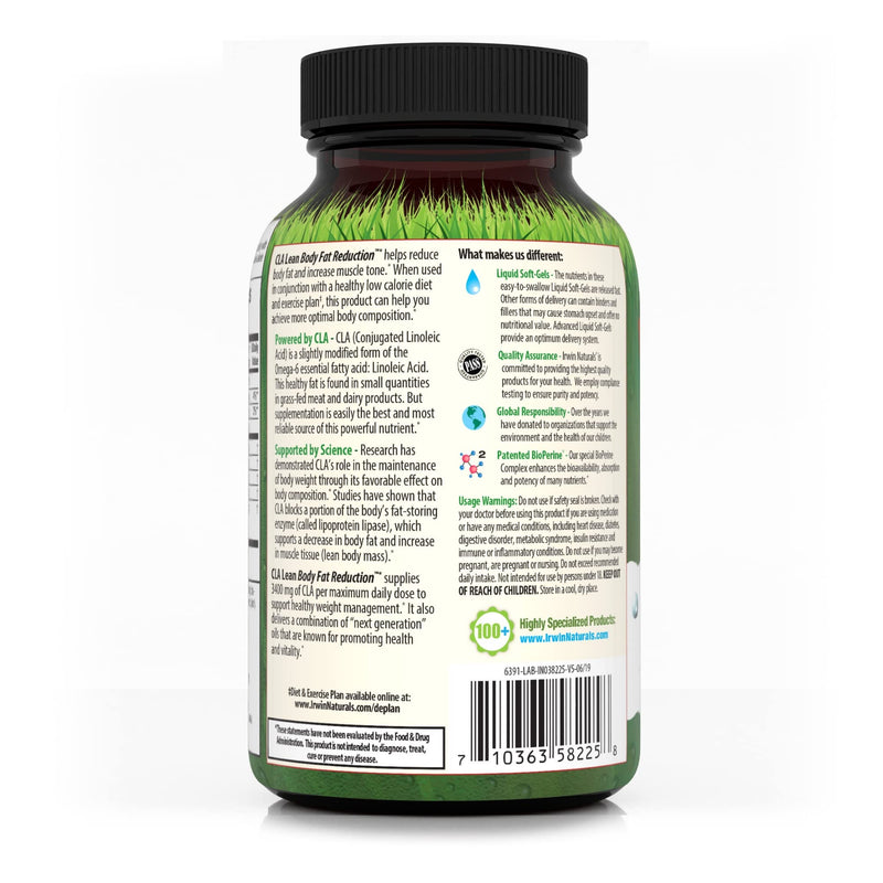 Irwin Naturals Cla Lean Body Fat Reduction 80 Sgels 1 - BeesActive Australia