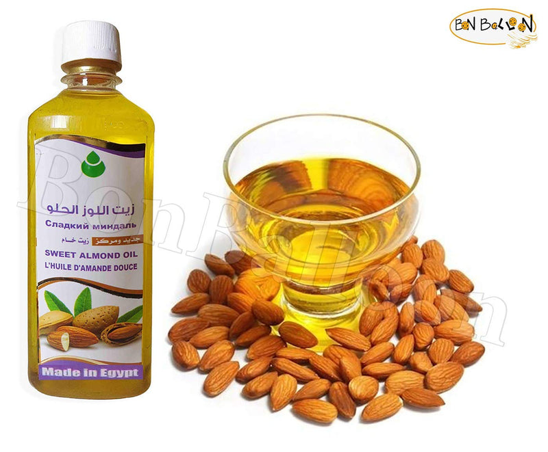 100% Pure & Natural Virgin Sweet Almond Oil Cold Pressed Organic Al Hawaj Elhawag El Hawag Concentrated Crude Perfect Fresh Useful Skin Body ( 1 Pack = 17.64 oz / 500 ml ) زيت اللوز الحلو الحواج - BeesActive Australia