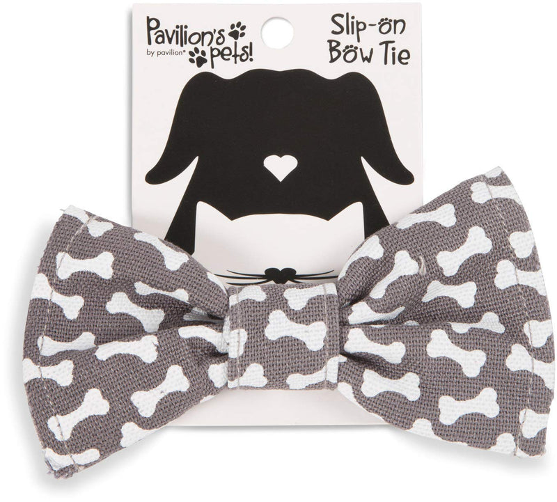 Pavilion Gift Company 45620 Pavilion's Pets-Large Gray Dog Bone Slip On Bow Tie - BeesActive Australia
