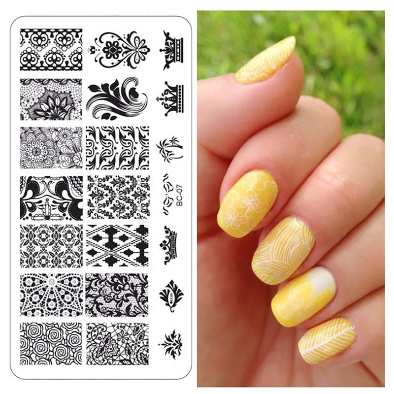 WOKOTO Nail Art Image Stamp Stamping Plates Kit With 6 Plates Set Spring Flower Animal Nail Stamp Template - BeesActive Australia