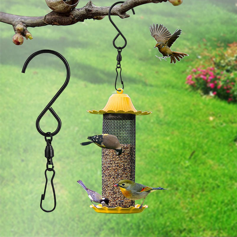 AMZSEVEN 8 Pack Swivel Hooks Clips for Hanging Wind Spinners, Wind Chimes, Bird Feeder, Crystal Twisters Party Supplies （Black） Black - BeesActive Australia