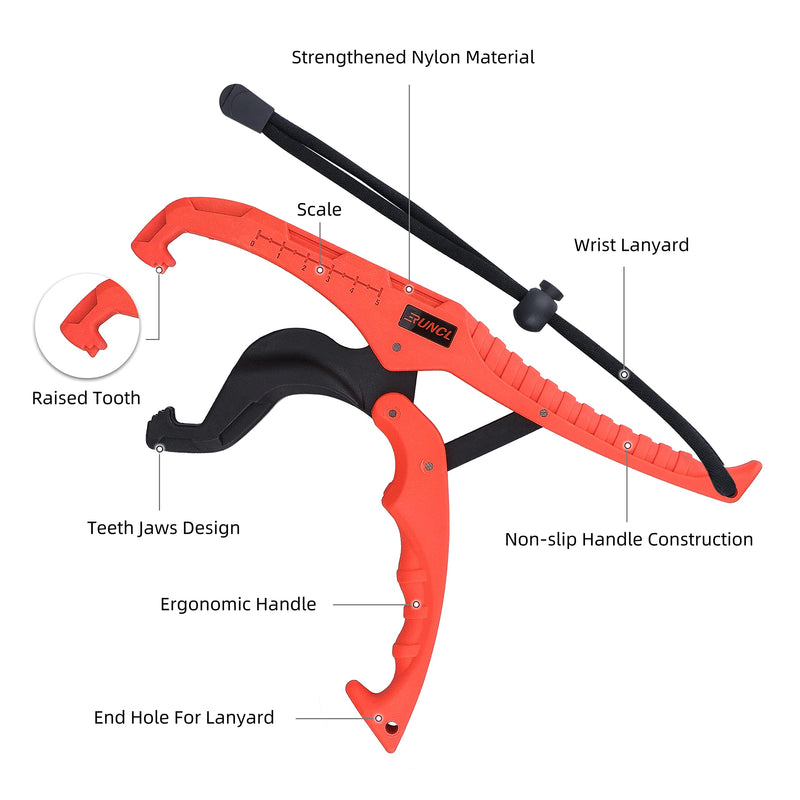 RUNCL Fishing Pliers with Lip Gripper Kit, 304 Stainless Steel Saltwater Resistant Fishing Gear, Tungsten Steel Cutters, Multi-Function Fishing Tools (7 Inch, Green) F: 7" Orange Plier Gripper Kit - BeesActive Australia